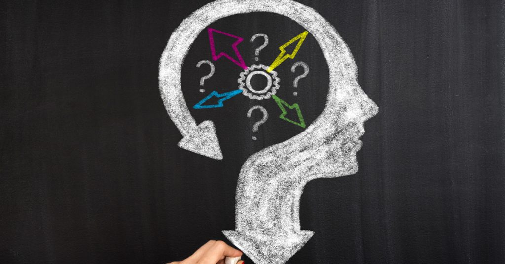 Chalk image of person's brain showing employee engagement